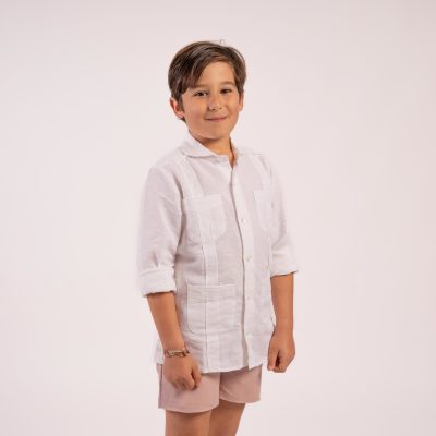 Camisa Guayabera Lino Blanco