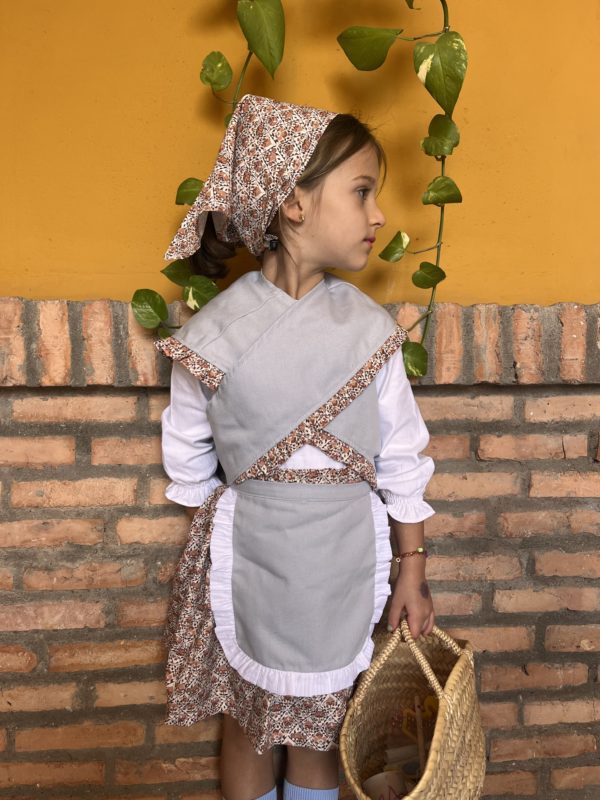 Traje Pastorcita Hidra Azul y Salmón