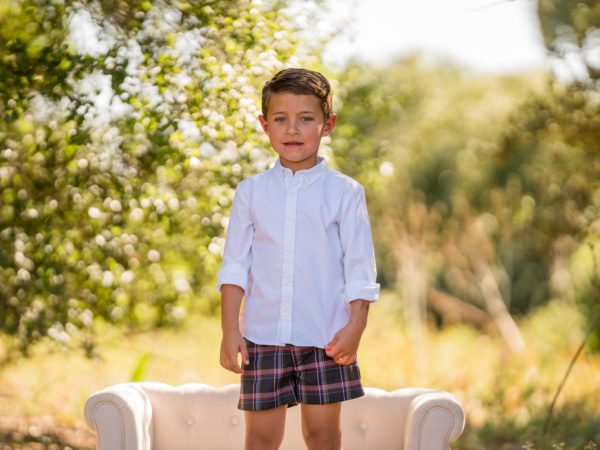 Camisa niño viyela blanca