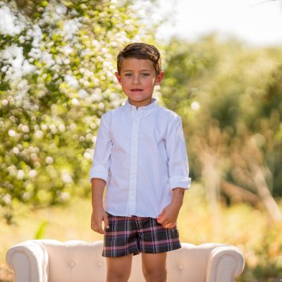 Camisa niño viyela blanca